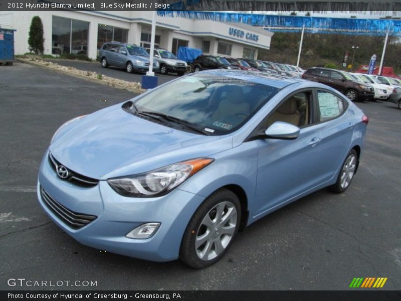 Blue Sky Metallic / Beige 2012 Hyundai Elantra Limited