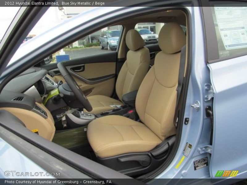 Blue Sky Metallic / Beige 2012 Hyundai Elantra Limited