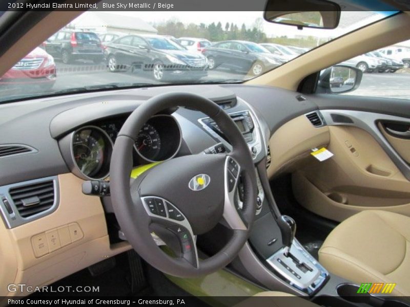 Blue Sky Metallic / Beige 2012 Hyundai Elantra Limited