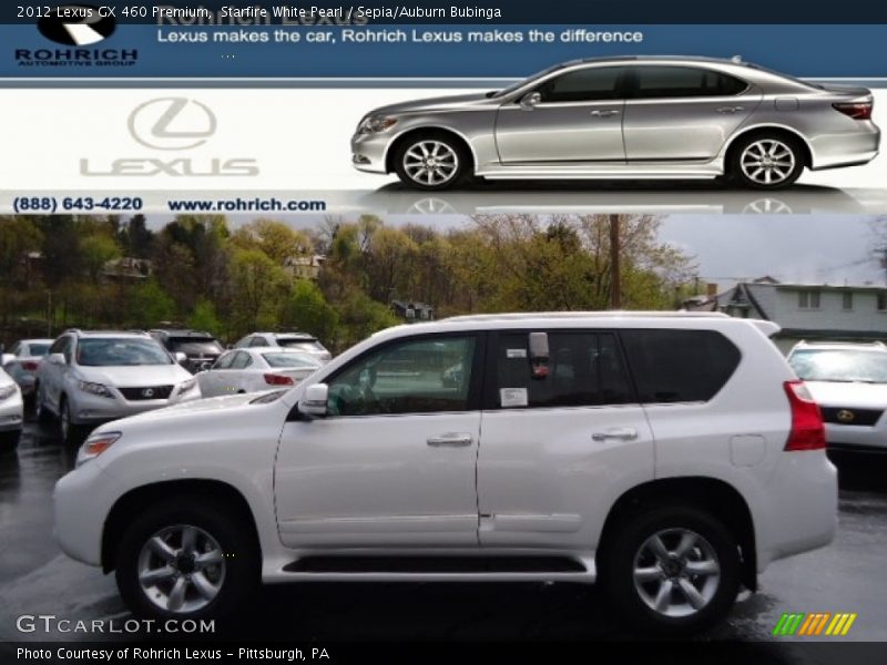 Starfire White Pearl / Sepia/Auburn Bubinga 2012 Lexus GX 460 Premium