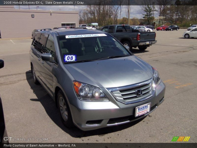 Slate Green Metallic / Gray 2008 Honda Odyssey EX-L