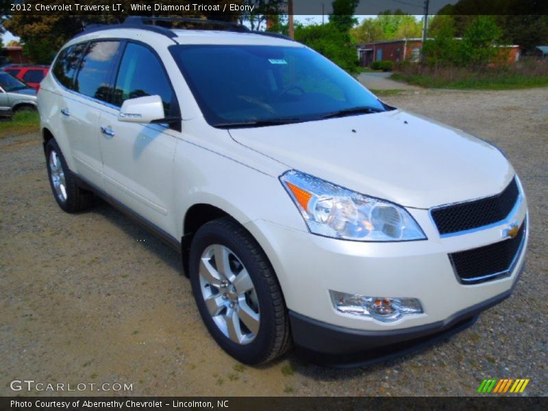 White Diamond Tricoat / Ebony 2012 Chevrolet Traverse LT