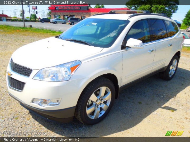 White Diamond Tricoat / Ebony 2012 Chevrolet Traverse LT