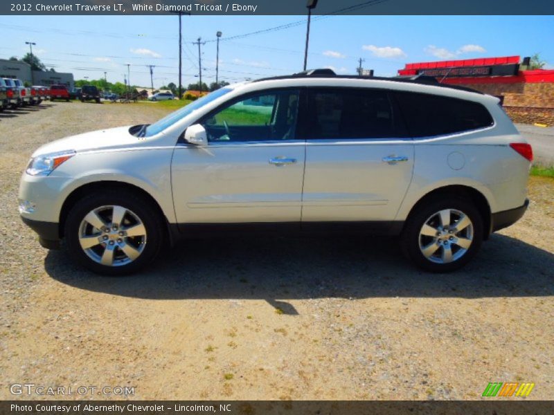 White Diamond Tricoat / Ebony 2012 Chevrolet Traverse LT