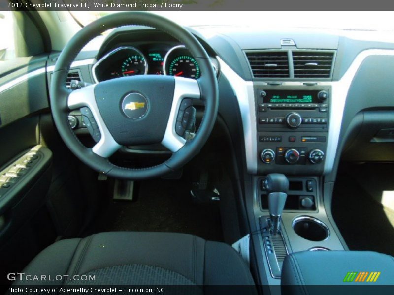 White Diamond Tricoat / Ebony 2012 Chevrolet Traverse LT