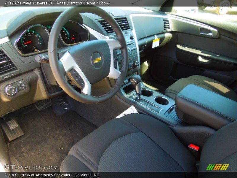 White Diamond Tricoat / Ebony 2012 Chevrolet Traverse LT