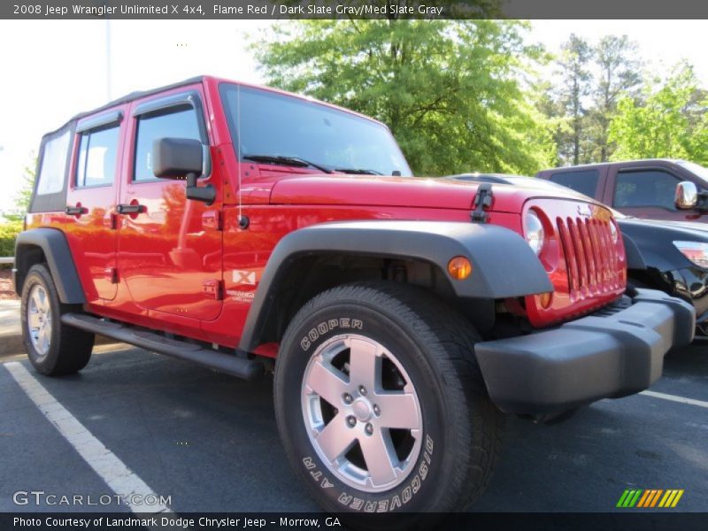 Flame Red / Dark Slate Gray/Med Slate Gray 2008 Jeep Wrangler Unlimited X 4x4