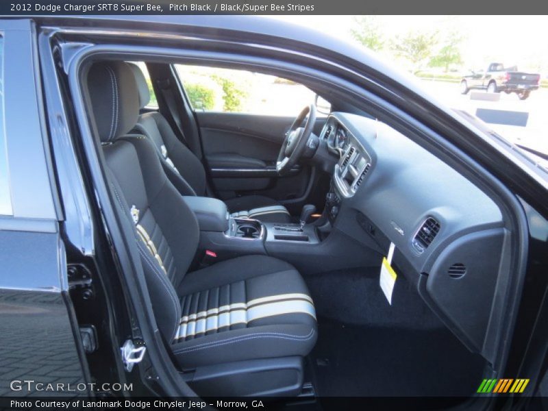 Pitch Black / Black/Super Bee Stripes 2012 Dodge Charger SRT8 Super Bee