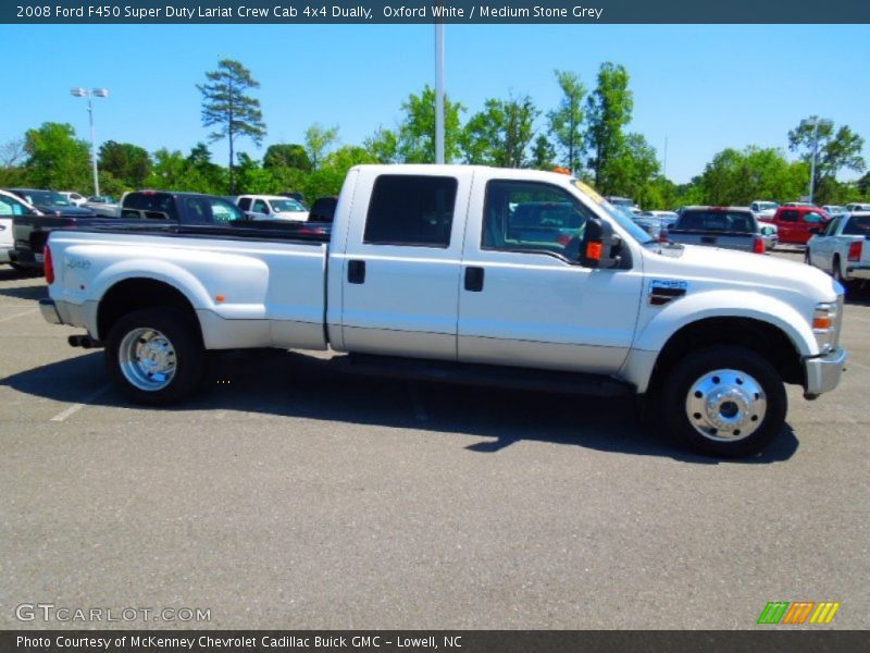 Oxford White / Medium Stone Grey 2008 Ford F450 Super Duty Lariat Crew Cab 4x4 Dually