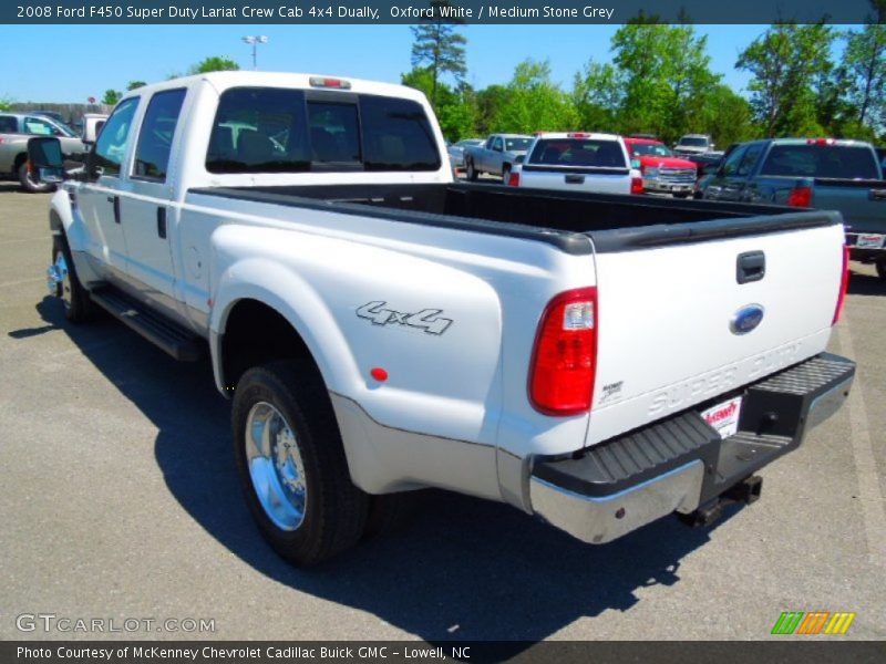 Oxford White / Medium Stone Grey 2008 Ford F450 Super Duty Lariat Crew Cab 4x4 Dually
