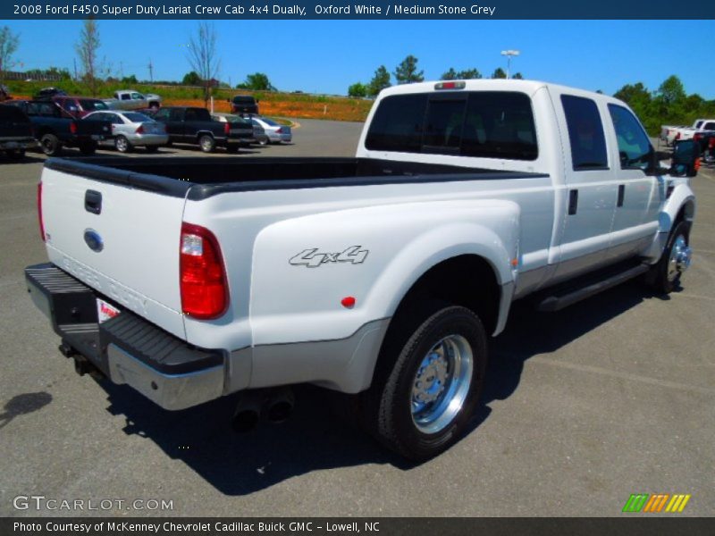 Oxford White / Medium Stone Grey 2008 Ford F450 Super Duty Lariat Crew Cab 4x4 Dually