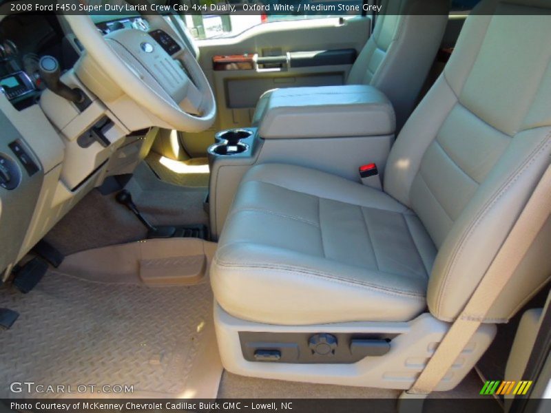 Oxford White / Medium Stone Grey 2008 Ford F450 Super Duty Lariat Crew Cab 4x4 Dually
