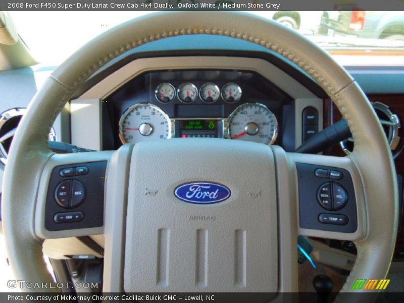 Oxford White / Medium Stone Grey 2008 Ford F450 Super Duty Lariat Crew Cab 4x4 Dually