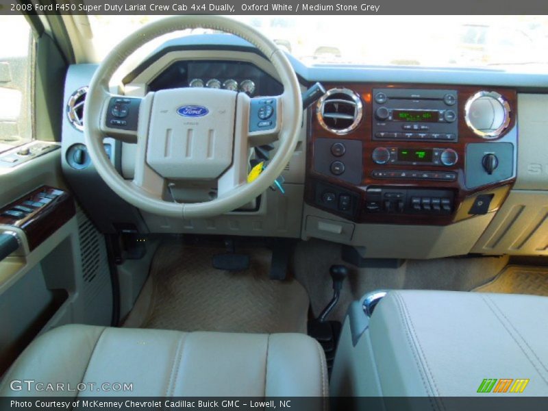 Oxford White / Medium Stone Grey 2008 Ford F450 Super Duty Lariat Crew Cab 4x4 Dually