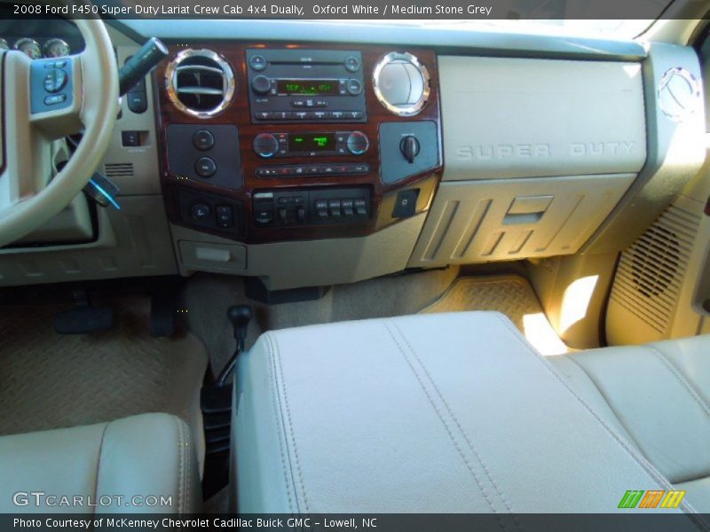 Oxford White / Medium Stone Grey 2008 Ford F450 Super Duty Lariat Crew Cab 4x4 Dually