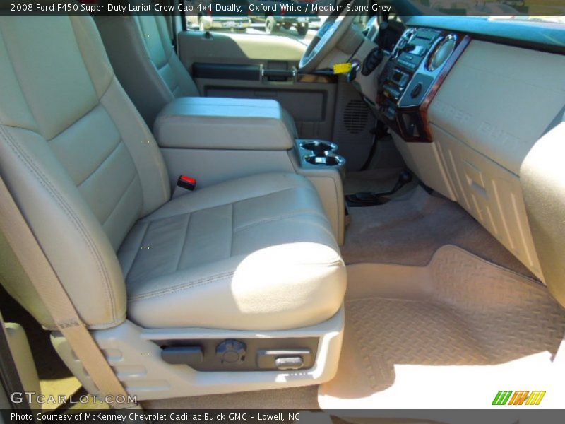 Oxford White / Medium Stone Grey 2008 Ford F450 Super Duty Lariat Crew Cab 4x4 Dually