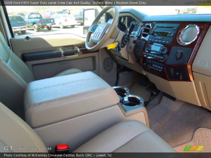 Oxford White / Medium Stone Grey 2008 Ford F450 Super Duty Lariat Crew Cab 4x4 Dually