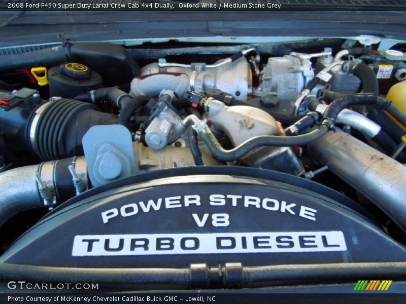 Oxford White / Medium Stone Grey 2008 Ford F450 Super Duty Lariat Crew Cab 4x4 Dually