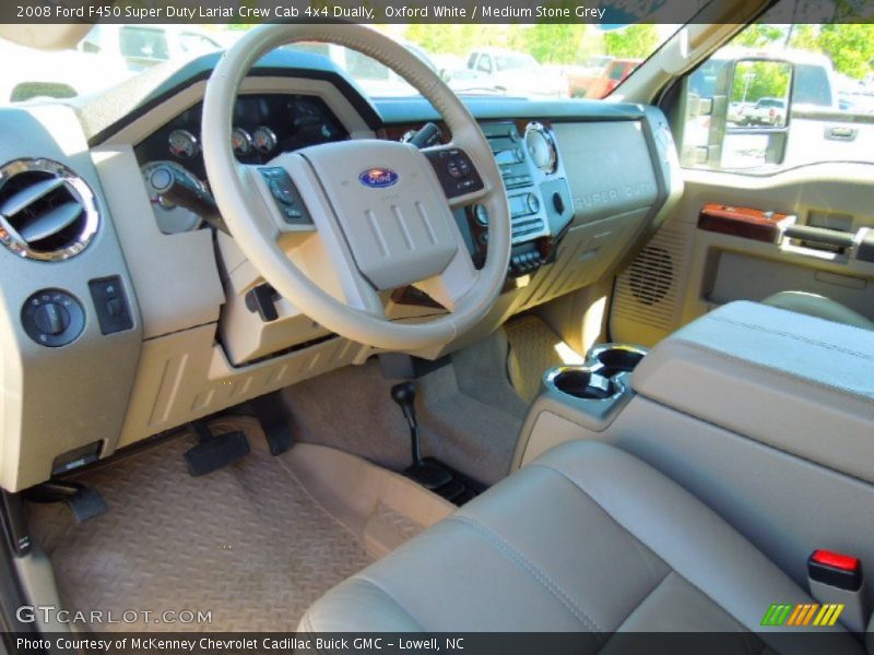 Oxford White / Medium Stone Grey 2008 Ford F450 Super Duty Lariat Crew Cab 4x4 Dually