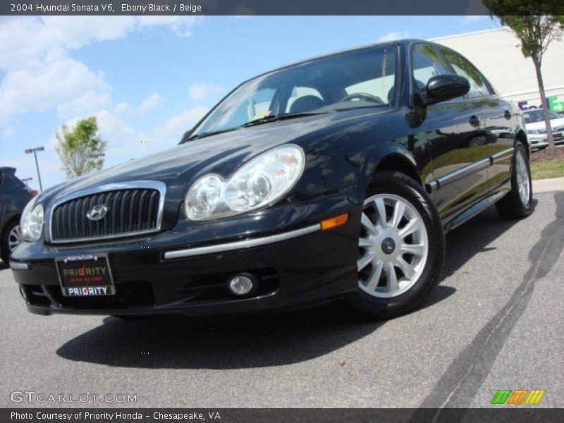 Ebony Black / Beige 2004 Hyundai Sonata V6