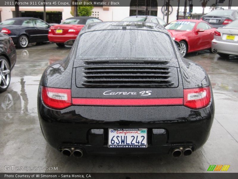 Basalt Black Metallic / Black 2011 Porsche 911 Carrera 4S Coupe