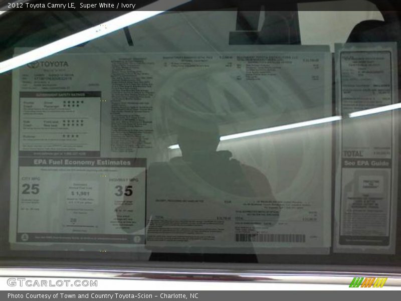 Super White / Ivory 2012 Toyota Camry LE