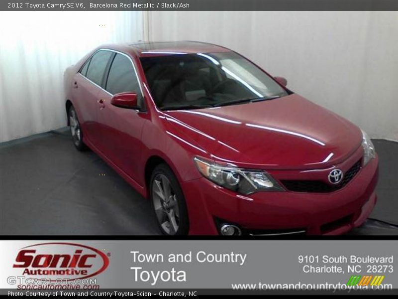 Barcelona Red Metallic / Black/Ash 2012 Toyota Camry SE V6