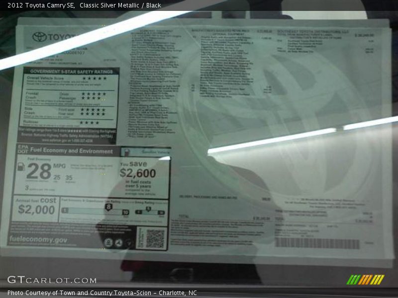 Classic Silver Metallic / Black 2012 Toyota Camry SE