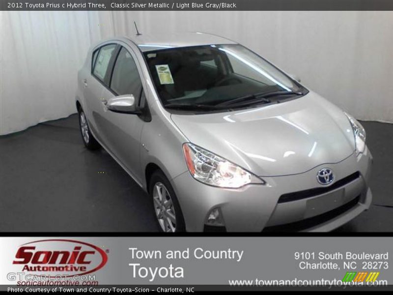 Classic Silver Metallic / Light Blue Gray/Black 2012 Toyota Prius c Hybrid Three