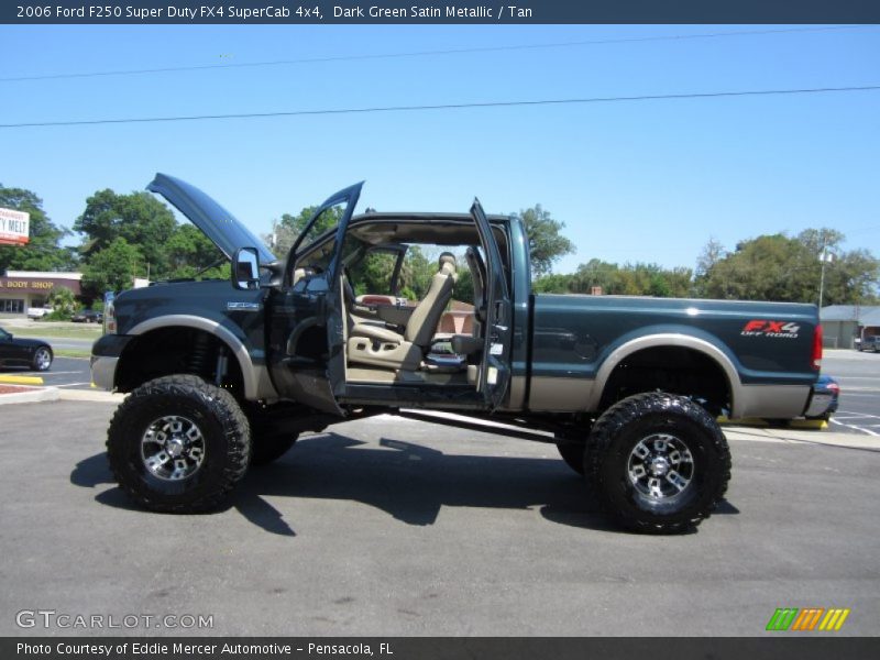 Dark Green Satin Metallic / Tan 2006 Ford F250 Super Duty FX4 SuperCab 4x4