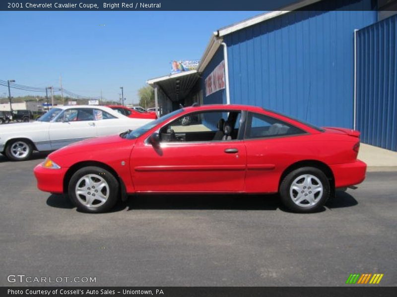Bright Red / Neutral 2001 Chevrolet Cavalier Coupe