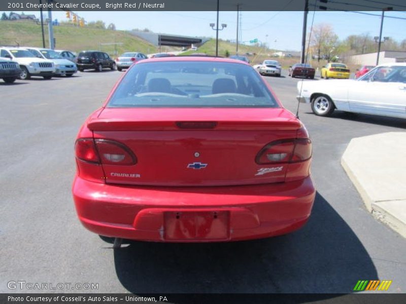 Bright Red / Neutral 2001 Chevrolet Cavalier Coupe