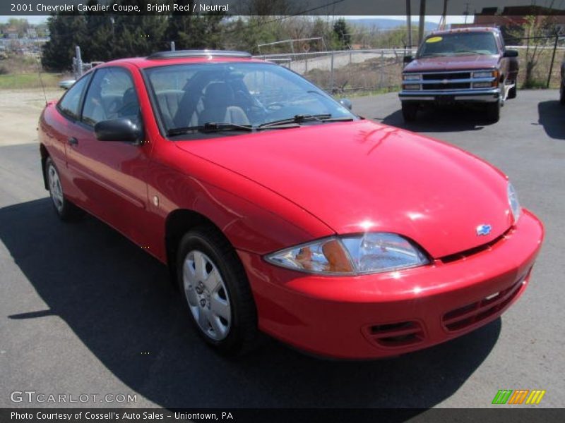 Bright Red / Neutral 2001 Chevrolet Cavalier Coupe