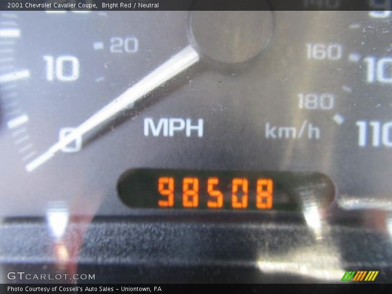 Bright Red / Neutral 2001 Chevrolet Cavalier Coupe