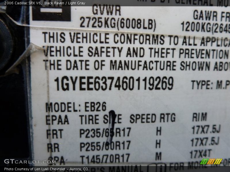 Black Raven / Light Gray 2006 Cadillac SRX V6