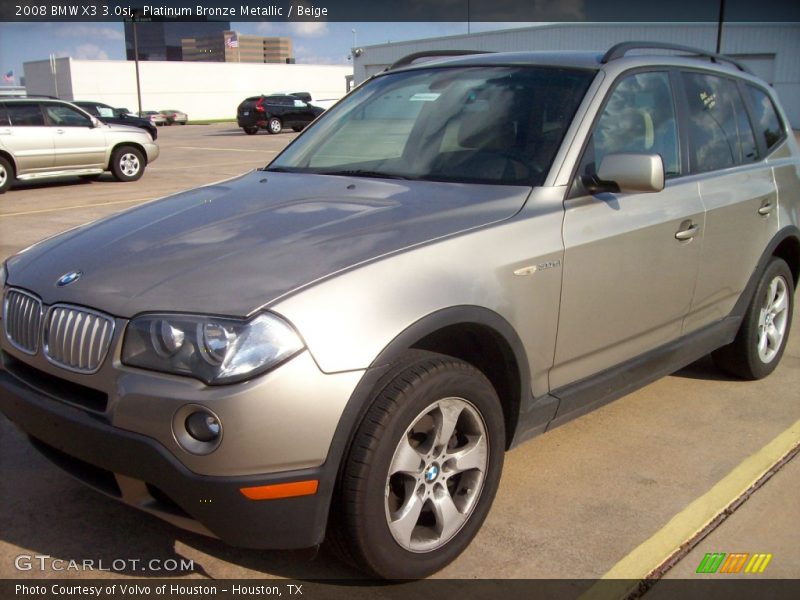 Platinum Bronze Metallic / Beige 2008 BMW X3 3.0si