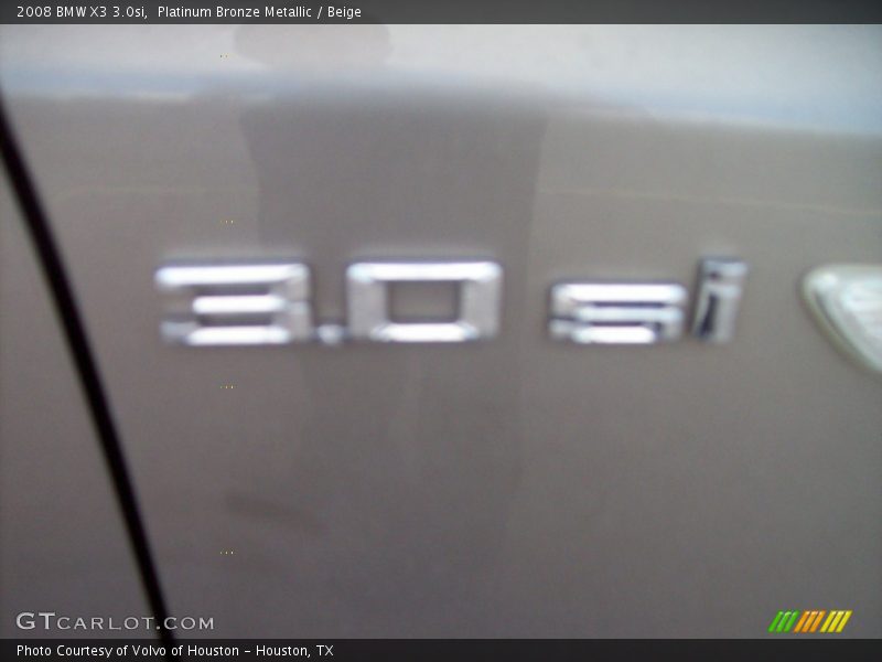 Platinum Bronze Metallic / Beige 2008 BMW X3 3.0si