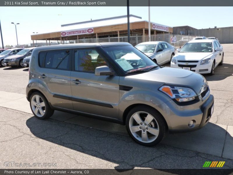 Titanium Gray / Red/Black Sport Cloth 2011 Kia Soul Sport