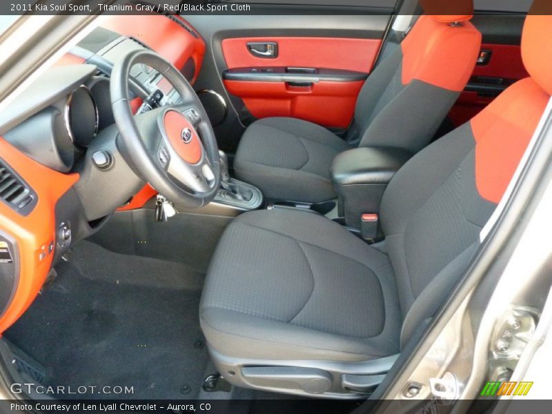 Titanium Gray / Red/Black Sport Cloth 2011 Kia Soul Sport