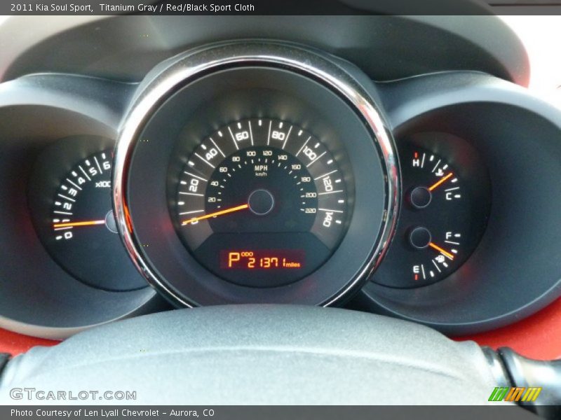 Titanium Gray / Red/Black Sport Cloth 2011 Kia Soul Sport
