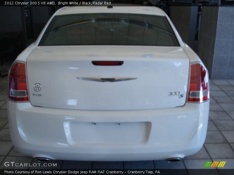 Bright White / Black/Radar Red 2012 Chrysler 300 S V8 AWD