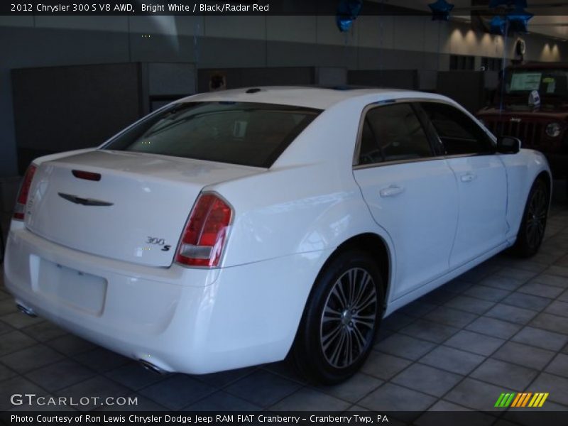 Bright White / Black/Radar Red 2012 Chrysler 300 S V8 AWD