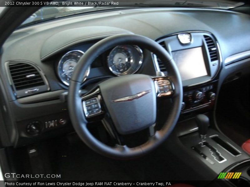 Bright White / Black/Radar Red 2012 Chrysler 300 S V8 AWD