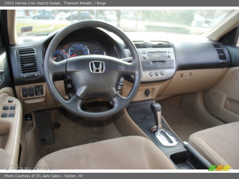 Titanium Metallic / Beige 2003 Honda Civic Hybrid Sedan