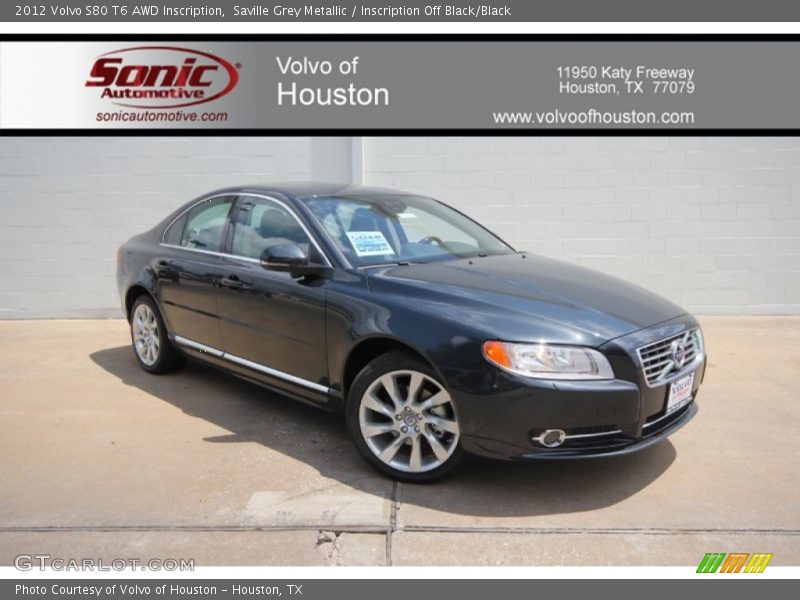 Saville Grey Metallic / Inscription Off Black/Black 2012 Volvo S80 T6 AWD Inscription