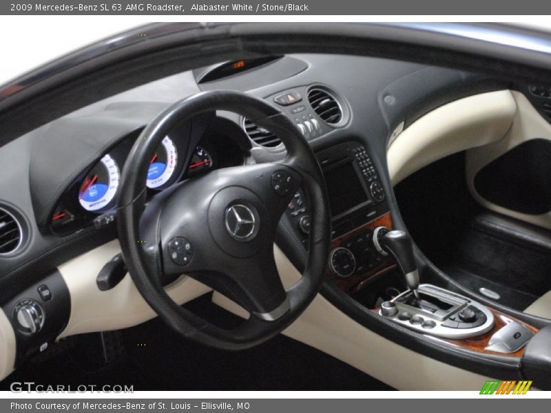 Alabaster White / Stone/Black 2009 Mercedes-Benz SL 63 AMG Roadster