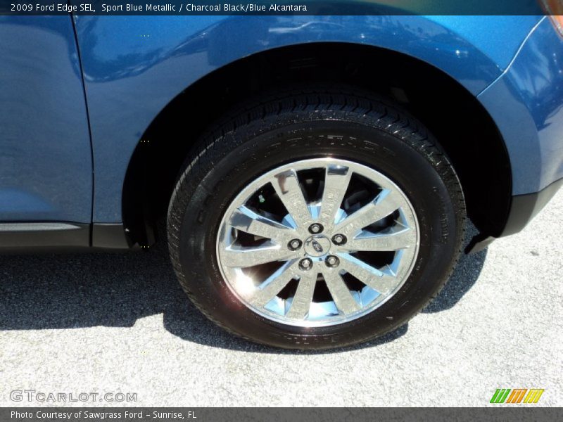 Sport Blue Metallic / Charcoal Black/Blue Alcantara 2009 Ford Edge SEL