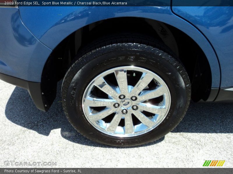 Sport Blue Metallic / Charcoal Black/Blue Alcantara 2009 Ford Edge SEL