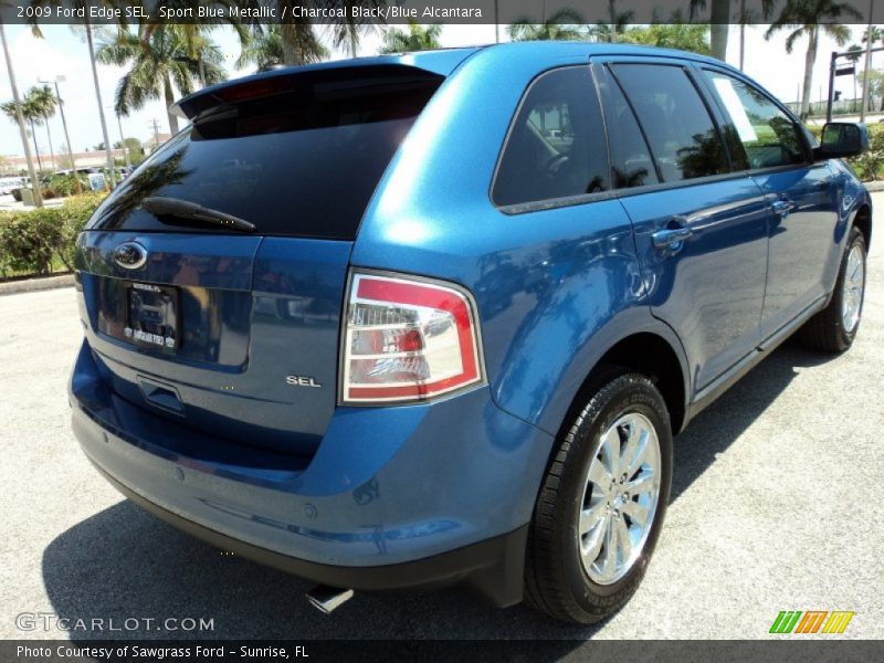 Sport Blue Metallic / Charcoal Black/Blue Alcantara 2009 Ford Edge SEL