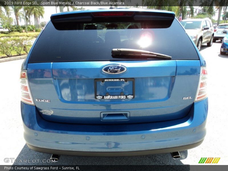 Sport Blue Metallic / Charcoal Black/Blue Alcantara 2009 Ford Edge SEL